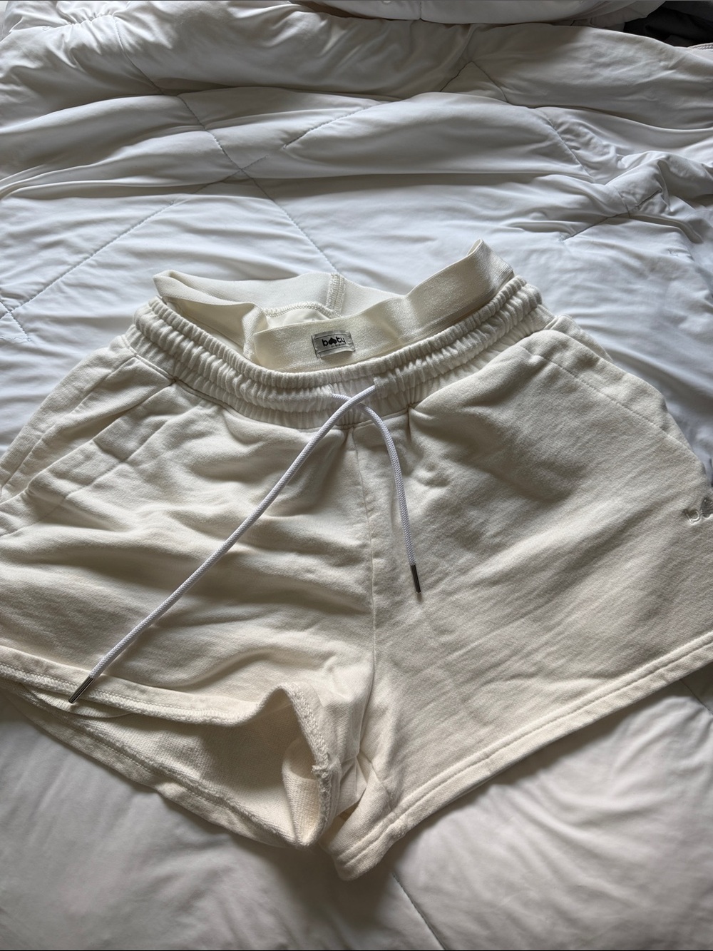 Beige Lounge Shorts with Drawstring